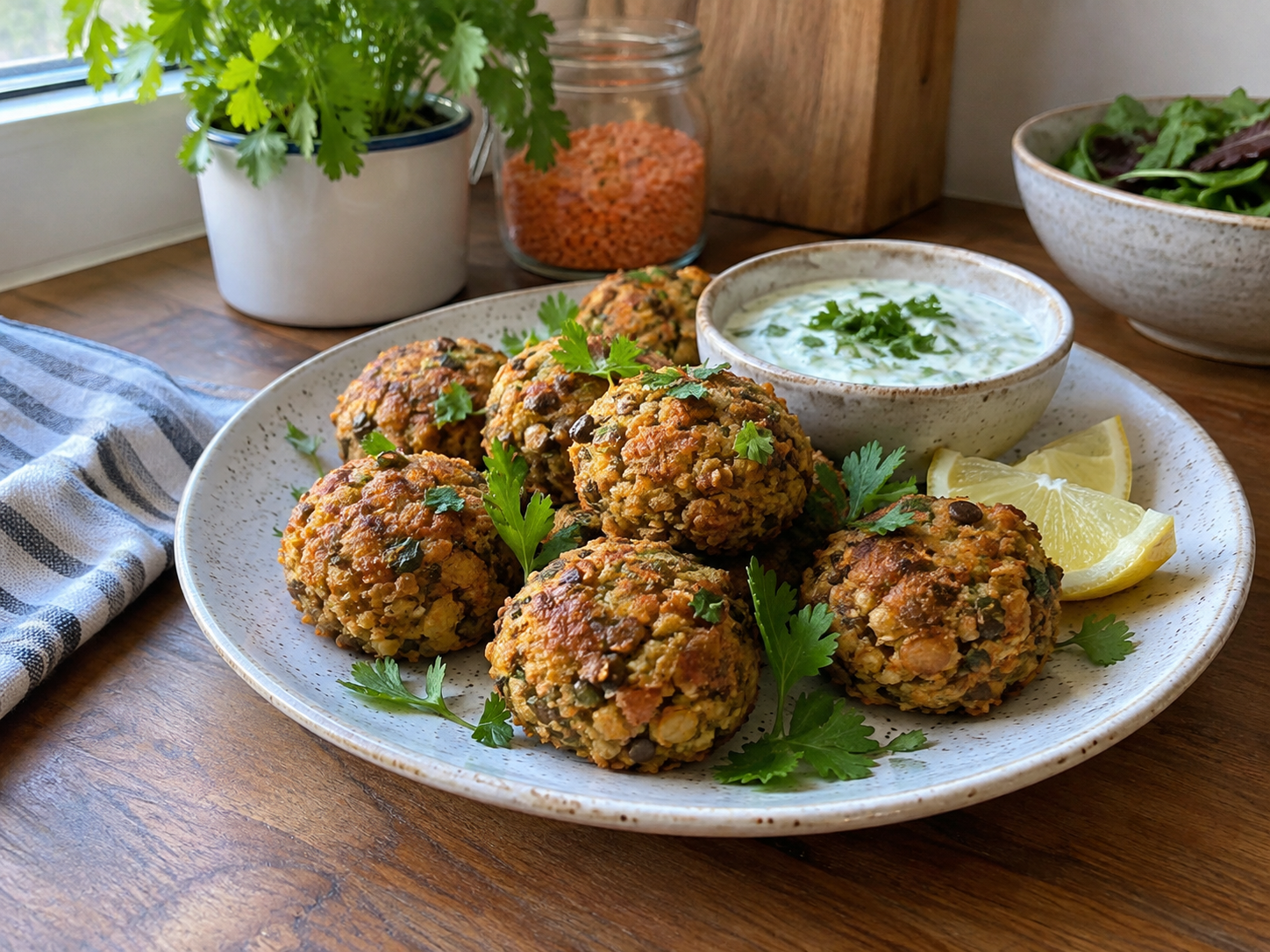 Air Fryer Spiced Lentil Bites