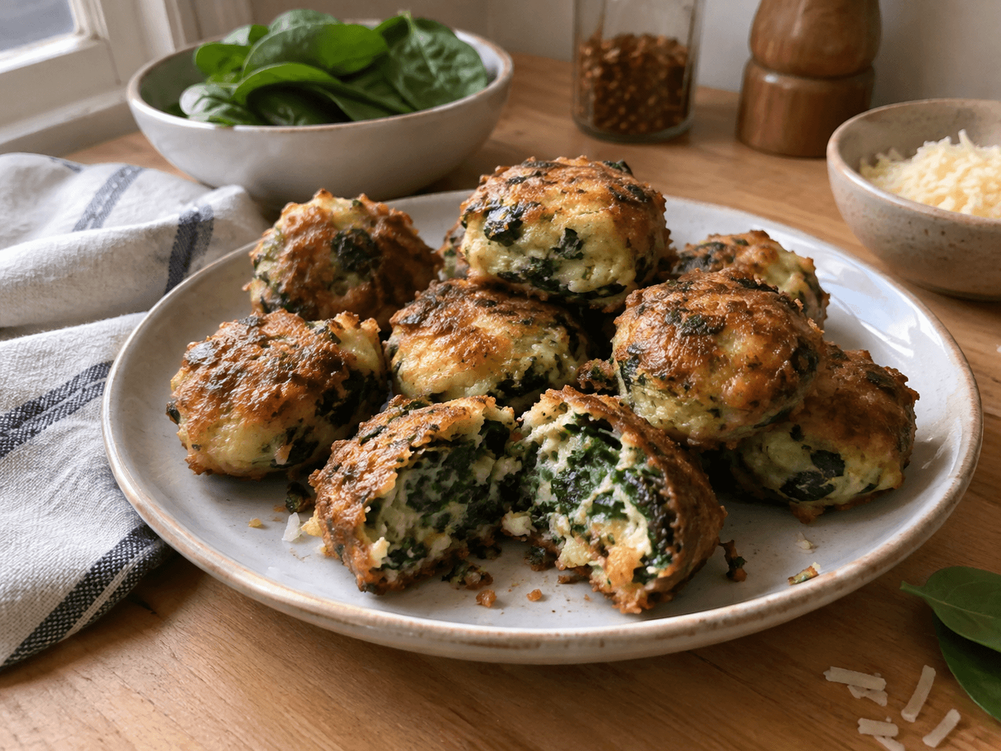 Air Fryer Spinach & Cheese Bites