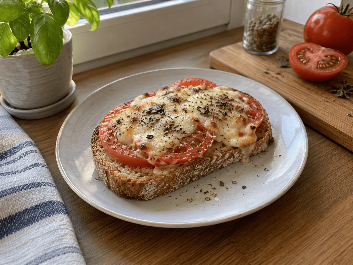 Microwave Cheesy Tomato Melt