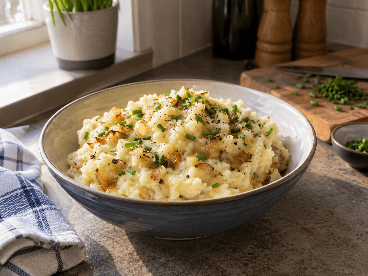 Microwave Potato & Onion Mash