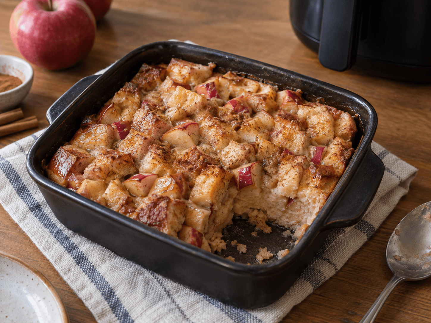Air Fryer Apple Bread Pudding