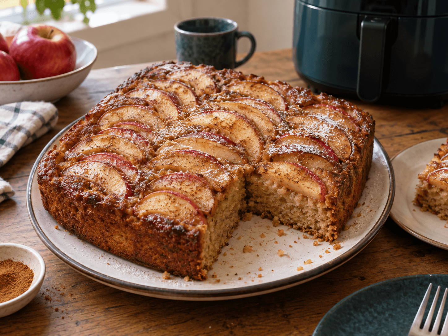Easy Air Fryer Apple Cinnamon Cake
