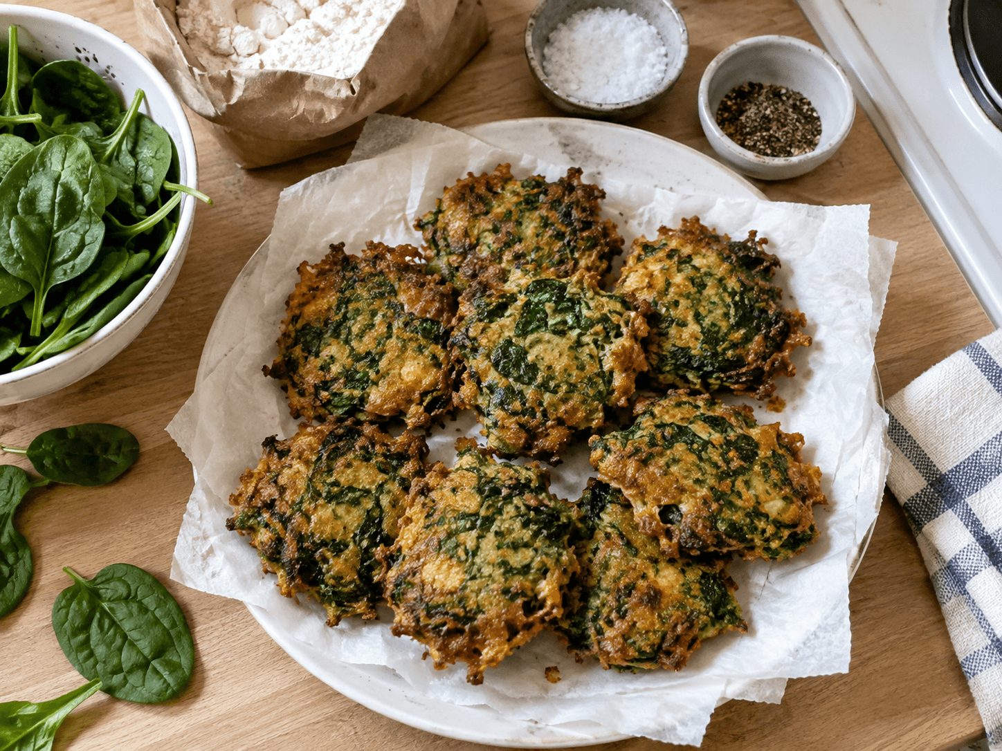 Crispy Spinach Fritters