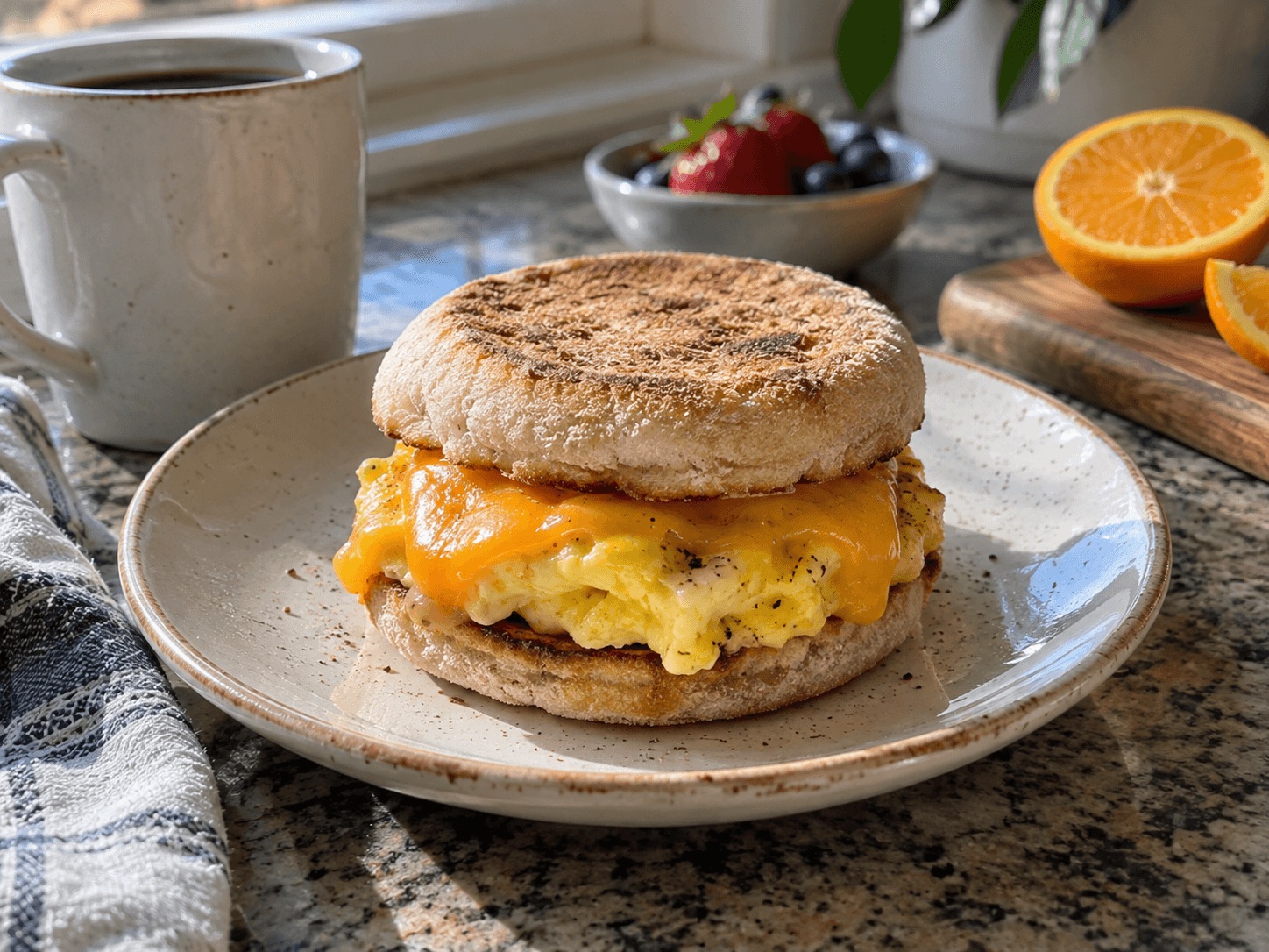 Microwave Egg & Cheese Breakfast Muffin
